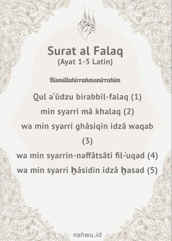 Surat al Falaq Ayat 1-5 Latin